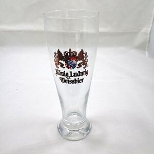 Konig Ludwig Weissbier 0.5L Pilsner Beer Glasses, Germany Faceted Bar Ware